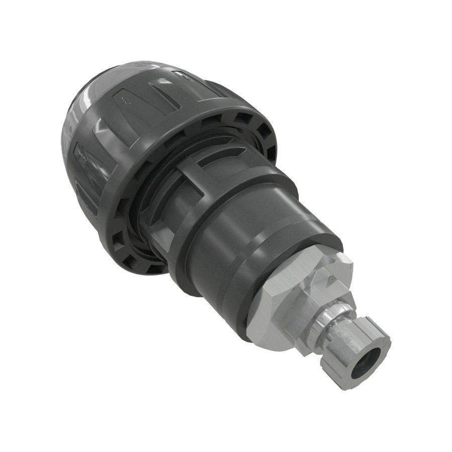 Zárókupak kézi légtelenítő szeleppel 50 mm - G1/4", szürke