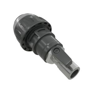 Zárókupak gömbcsappal 20 - 1/4", szürke