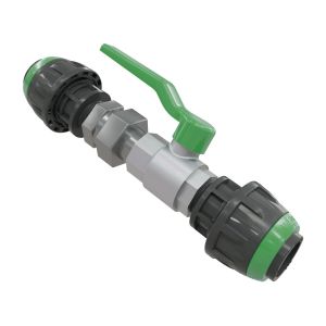 Egyenes csatlakozó golyós csappal, hollanderes 40 mm - G1 1/2", zöld