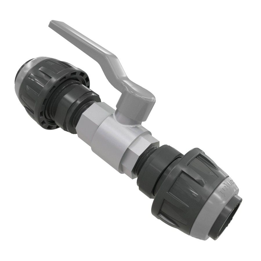 Egyenes csatlakozó golyós csappal 63 - 2", szürke