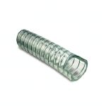PVC szívó-nyomó tömlő acélspirállal, élelmiszer-minőségű, átlátszó, -10–+65°C-ig, 9 m/H2O vákuumtűrés — strapabíró, megbízható választás.