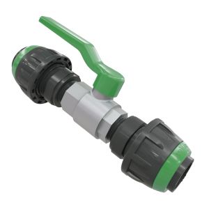 Egyenes csatlakozó golyós csappal 63 mm - G2 1/2", szürke