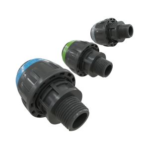 Csőről menetre váltó, műanyag, 20 mm - G2", kék