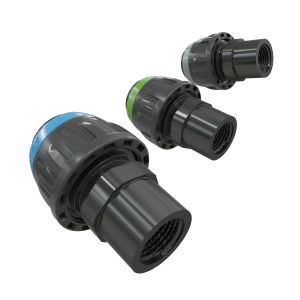 Belső menetes alumínium csővég 20 mm - G1//2", kék